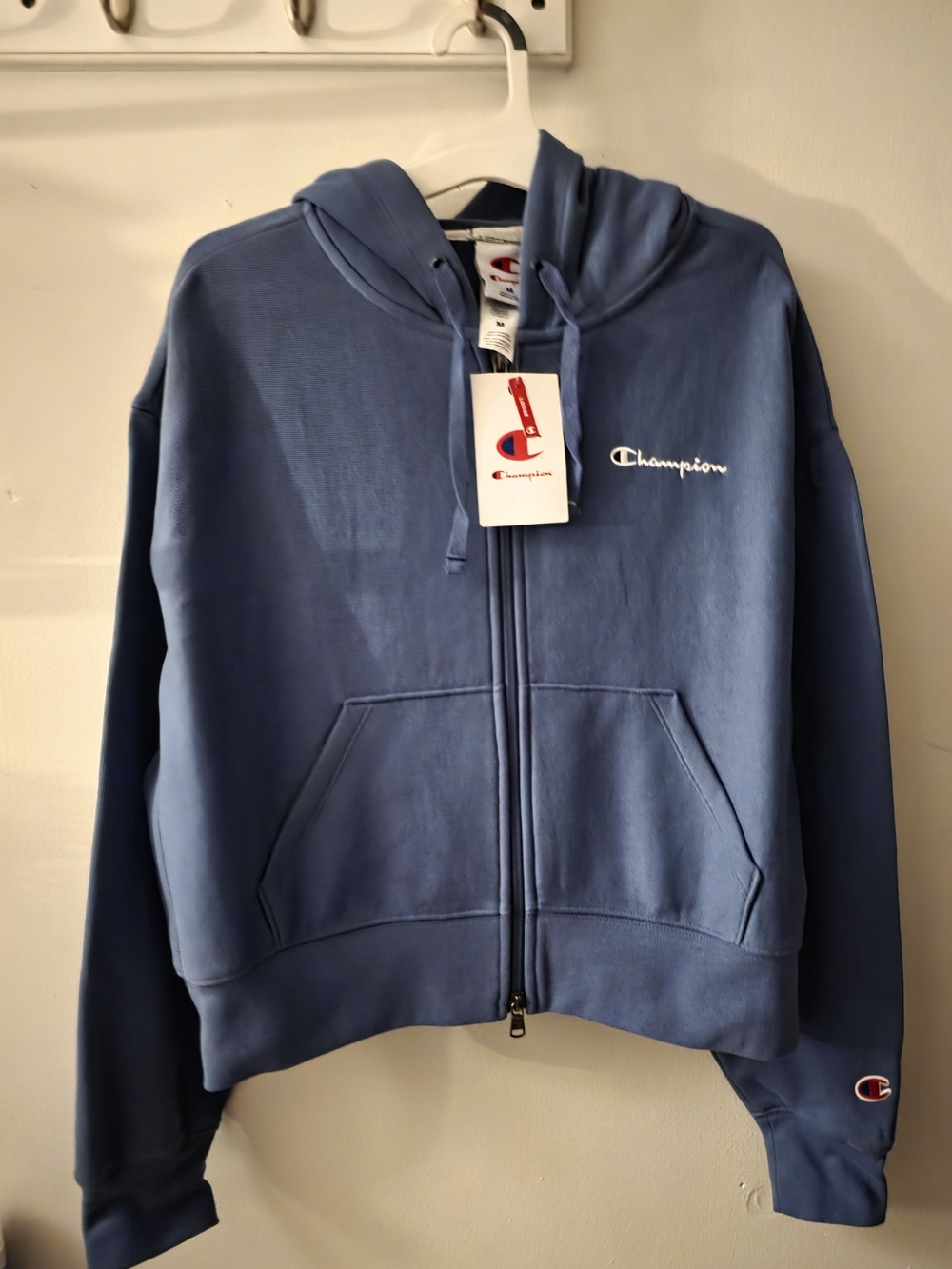 Champion Blue Full-Zip Hoodie with Logo